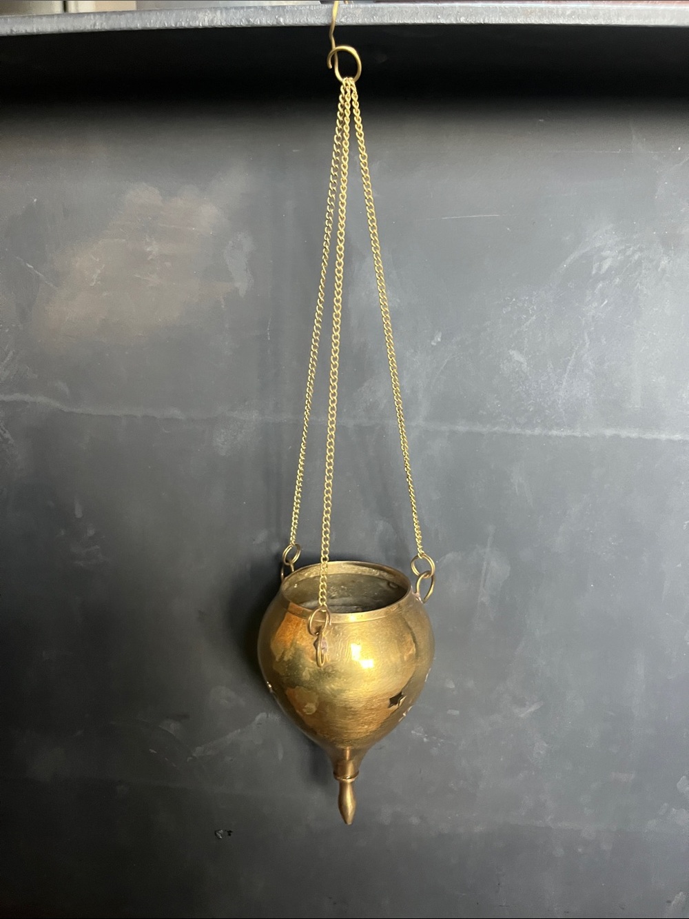 Hanging Brass Planter / Incense Burner